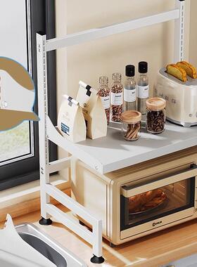 亚逊多层微波炉置马架可NQN调节伸缩调料支架房台面物小家电收厨