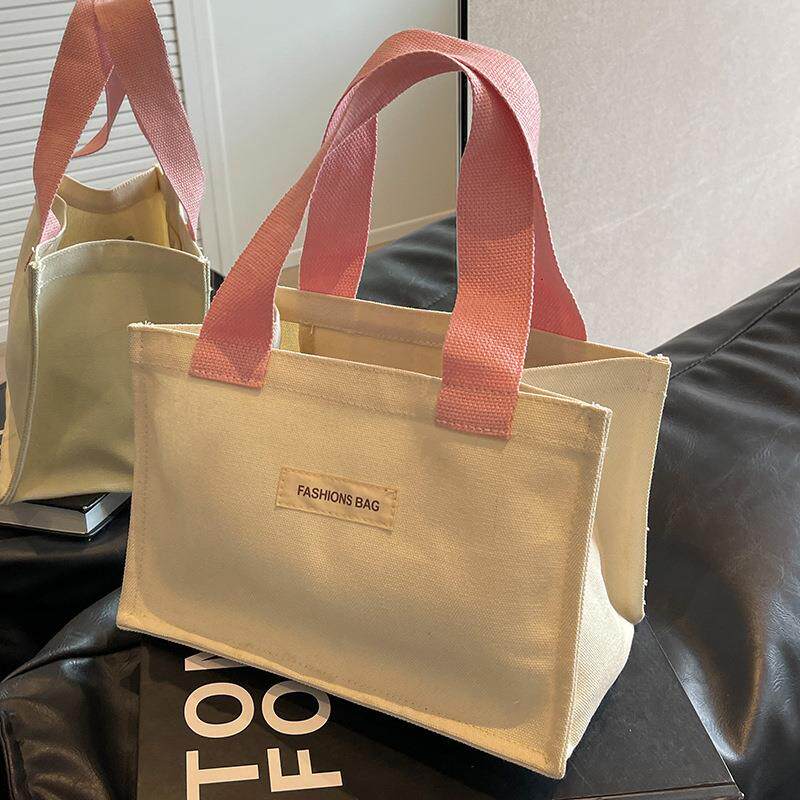 高级感通勤新款上班杂物小拎包帆布便当时尚手提包实用小众百搭