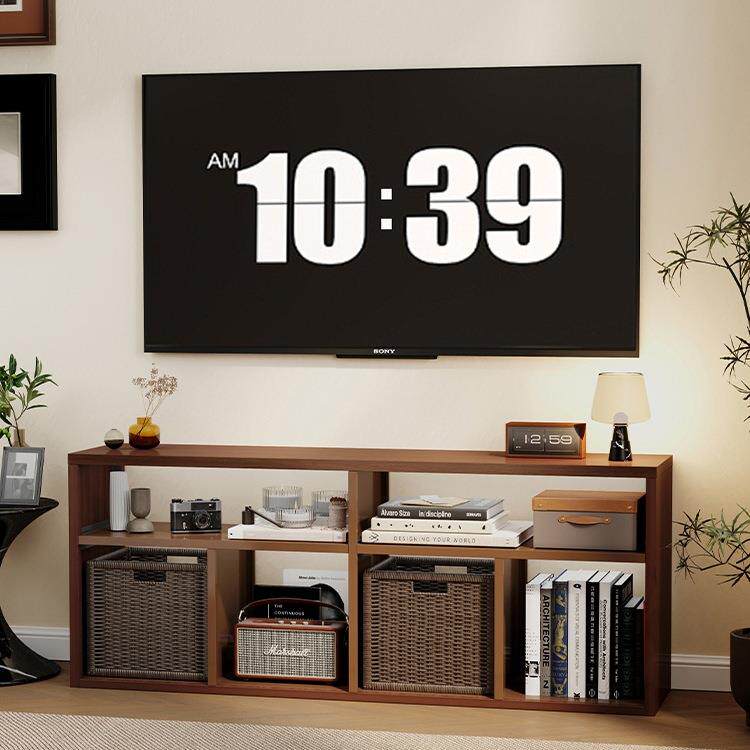 宜搭家居电视柜小户型中古风家具客厅家用铁艺收纳储物柜一体组合