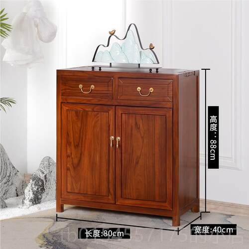 正品中玄式实木餐边柜茶桌客厅新边柜备餐柜酒茶水柜关储物柜二斗