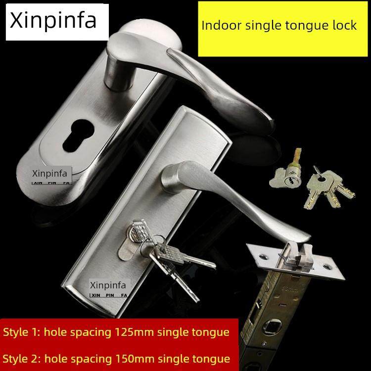 工厂直接供应铝合金拉丝单舌锁50个舌单舌浴室木门锁房间带钥匙门