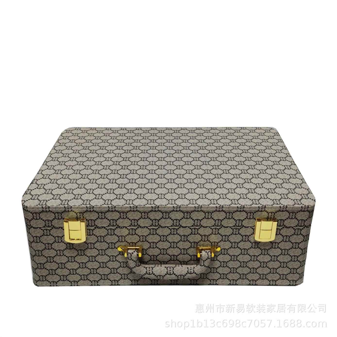 帽间纳整衣理储XY112物手高提箱样板间收皮质档收纳盒展厅装饰工