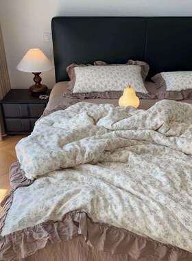 秋冬法式浪A类全棉母婴层纱纯双式棉床上四件套11221漫1.8欧古典