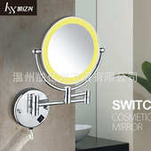 壁挂led折叠补浴室伸缩酒店化妆镜美容镜卫生间镜子梳妆镜光放大