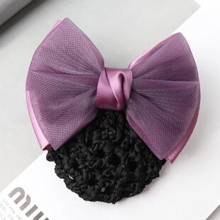 头花女职业酒店餐饮服务员上班头饰盘发网套日韩发卡护士网兜发网