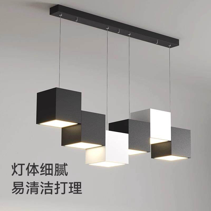 现代简约方块餐厅吊灯创意设计吧台灯艺术风格大气网红个性餐桌灯