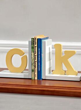 书架摆件书挡字母创意装饰饰品乔迁新居礼品儿童房样板间桌面书立