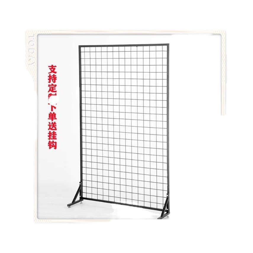 单面落地货架网格超市挂架饰品挂网作品展示铁网格收纳铁艺架靠墙