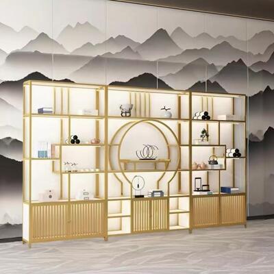 新中式博多古架代DIG简约子隔断客厅茶柜置物架宝阁茶室摆件现展