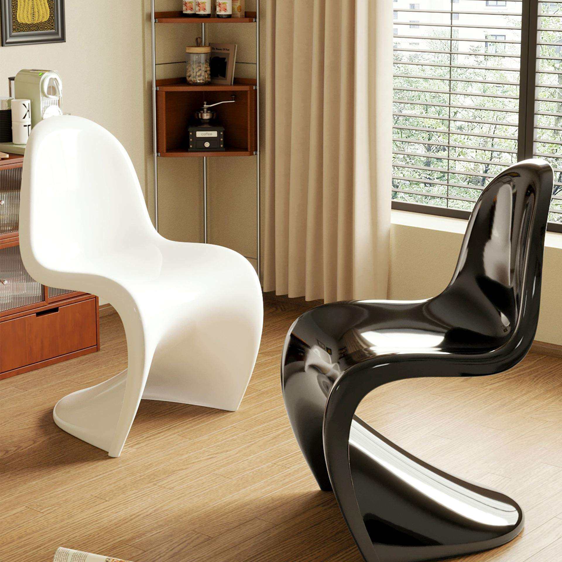 潘东椅家用设计师多巴胺红色餐椅亚克力透明可叠放不占地方的椅子