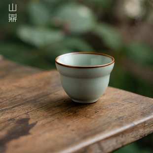 天青汝窑茶杯功夫茶具开片主人杯家用陶瓷泡茶喝茶杯个人品茗茶碗