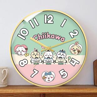 卡通Chiikawa吉伊卡哇乌萨奇小八挂钟儿童房可爱家用客厅卧室时钟