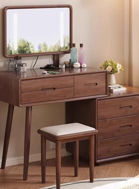 木梳妆台卧室收实体纳柜化妆台现桌代简Z03#3斗约小户型书桌斗柜