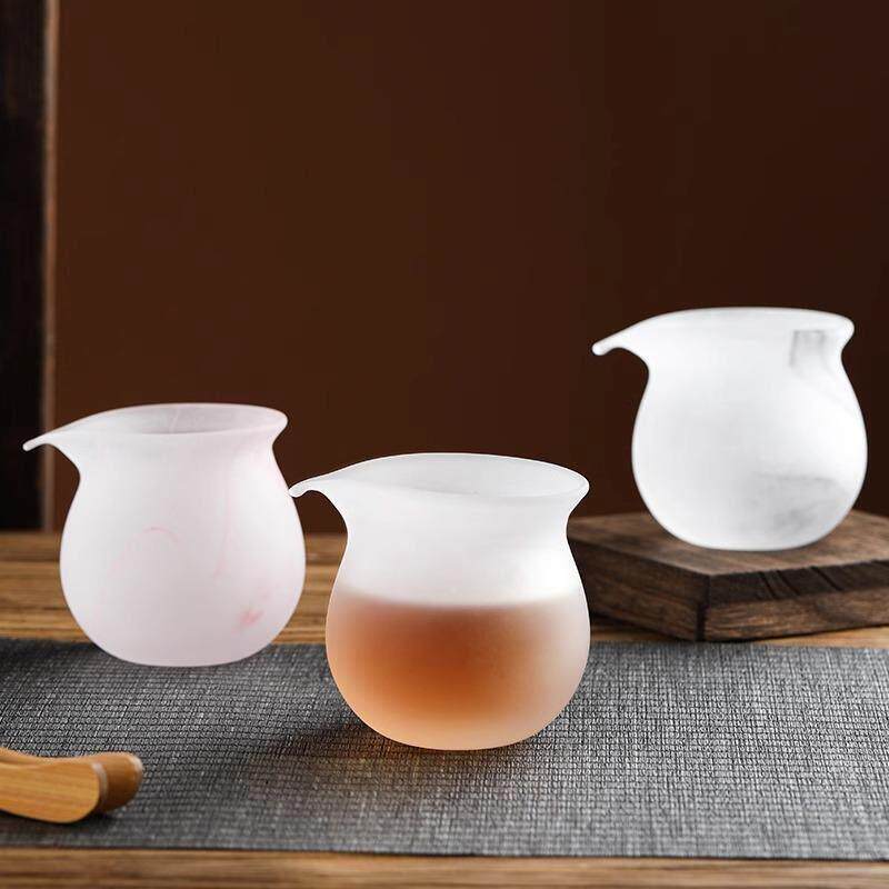 水墨琉璃公道杯玻璃水墨分茶器功夫茶具高档耐高温防烫球形茶海