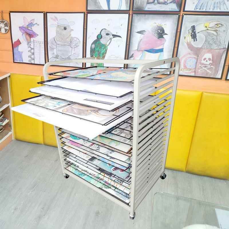 油画落地式画多LFP层网晾画架中心丝A2美术干室收纳架作品风架晾