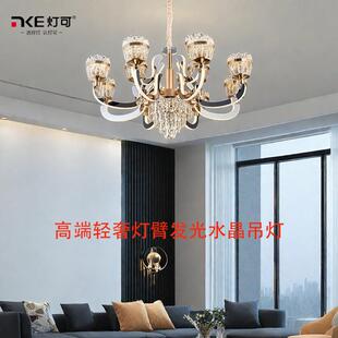 别墅吊灯大厅主灯挑空高端轻奢水晶灯酒店大堂装饰灯家用客厅灯
