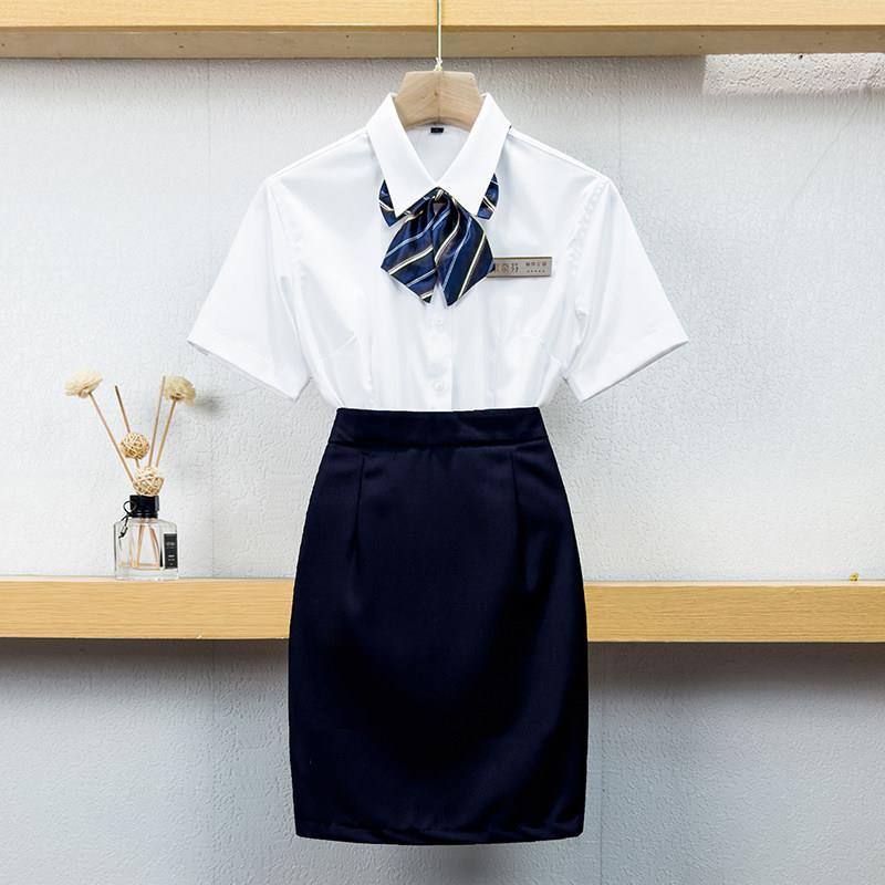 空姐制服职业套装口腔医院酒店前台工作装女短袖客服工作服夏季款