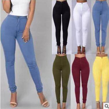 Women's high waisted tight fitting pants that look slim