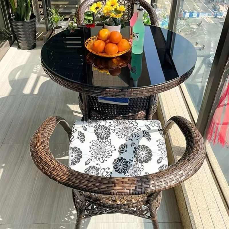 组合庭院三件套茶几阳台户外多层洽谈腾休闲露台会议椅小藤椅圆桌