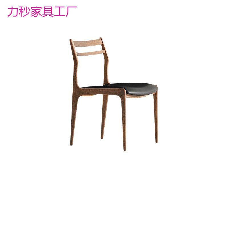 白蜡木餐椅中古风实木椅子意式极简设计师家具北欧小户型圆桌书椅