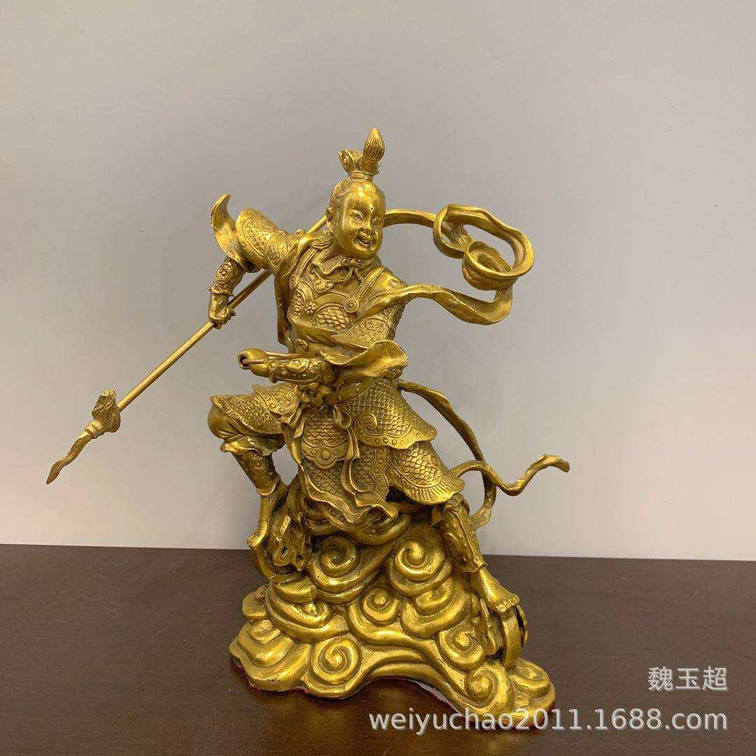 纯铜哪吒三太子神像三坛海会大神哪吒铜像哪吒神像家居工艺品摆件