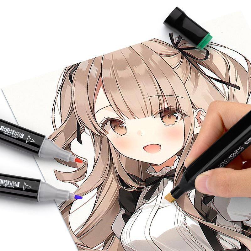 touch马克笔学生美术专用水彩笔双头油性1000色全套80色肤色可加
