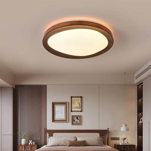 中古顶风431室吸灯灯全光谱护眼胡卧桃木色圆形美式中式复古书房