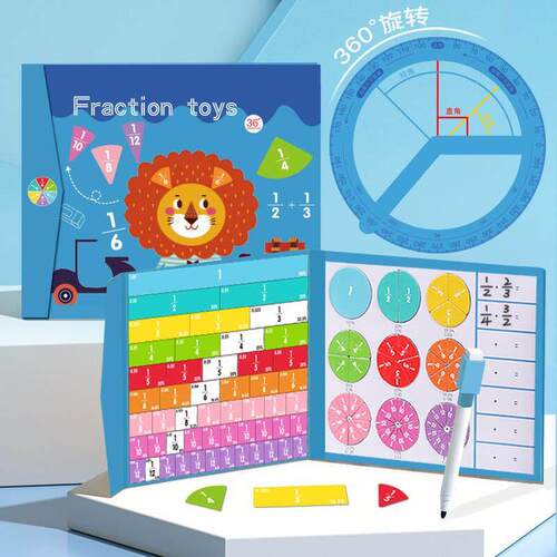 Magnetic Fraction Learning Math Toy Montessori Arithmetic Te