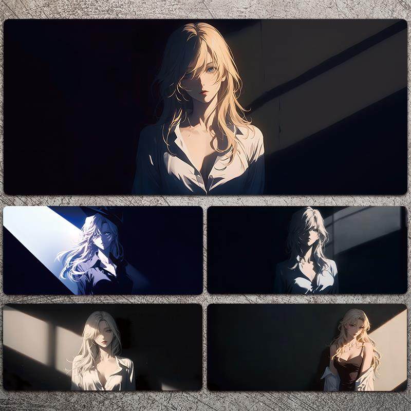 贝尔摩德鼠标垫超大号家用名侦探柯蓝动漫二次元电脑键盘办公桌垫