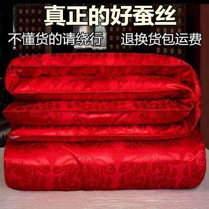 正宗天然蚕丝被100蚕丝春秋被单人夏凉被双人冬被结婚被子喜被