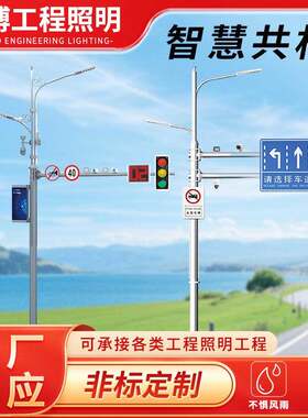 多功能合杆智慧共杆交通安全标志共杆红绿灯信号杆监控用杆