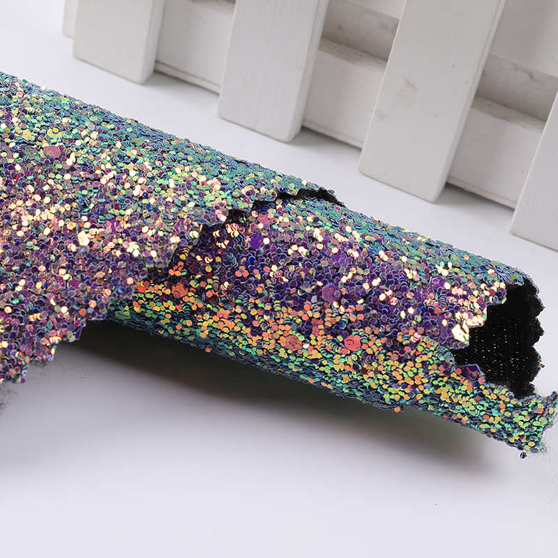 1.2mm弹力底格利特皮革 大小六角形珠片亮片不掉粉箱包鞋材格丽特