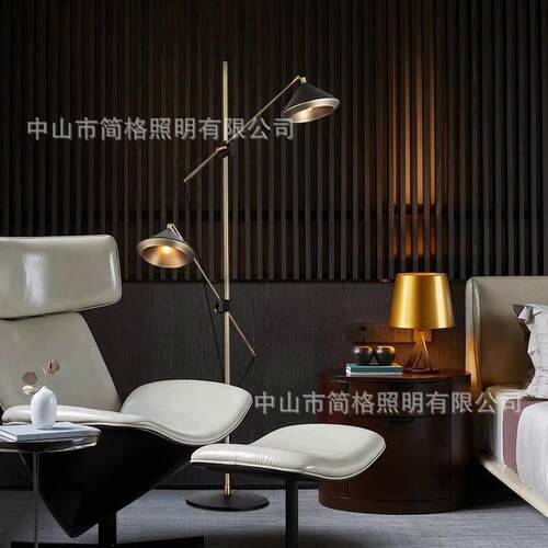 北欧工业风展厅个性客厅沙发卧室床头灯书房双头喇叭后现代落地灯