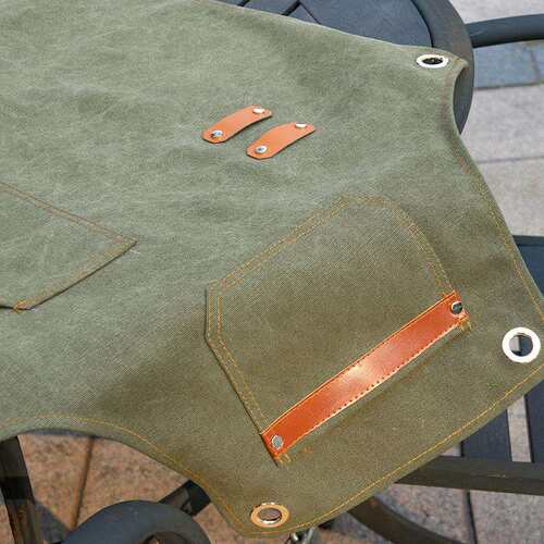 牛仔围裙logo咖啡店奶茶店美发美甲餐厅厨师厨房帆布工作服印字