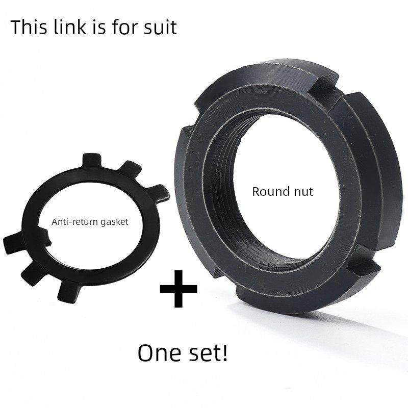 国标圆螺母锁紧螺母Gb812防回流开槽螺母垫圈组45 #钢8级厚度粗齿,五金/工具,螺母,淘宝优惠券,粉丝福利购,淘宝优惠卷