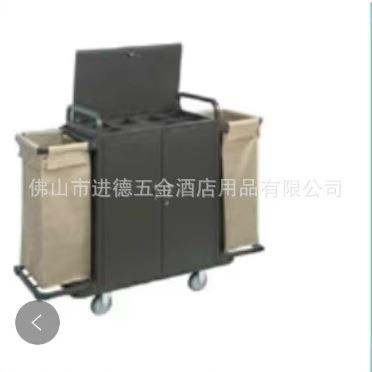 客房服务车运送车钢木房口车酒店布车清洁服务车整理车手推车图片