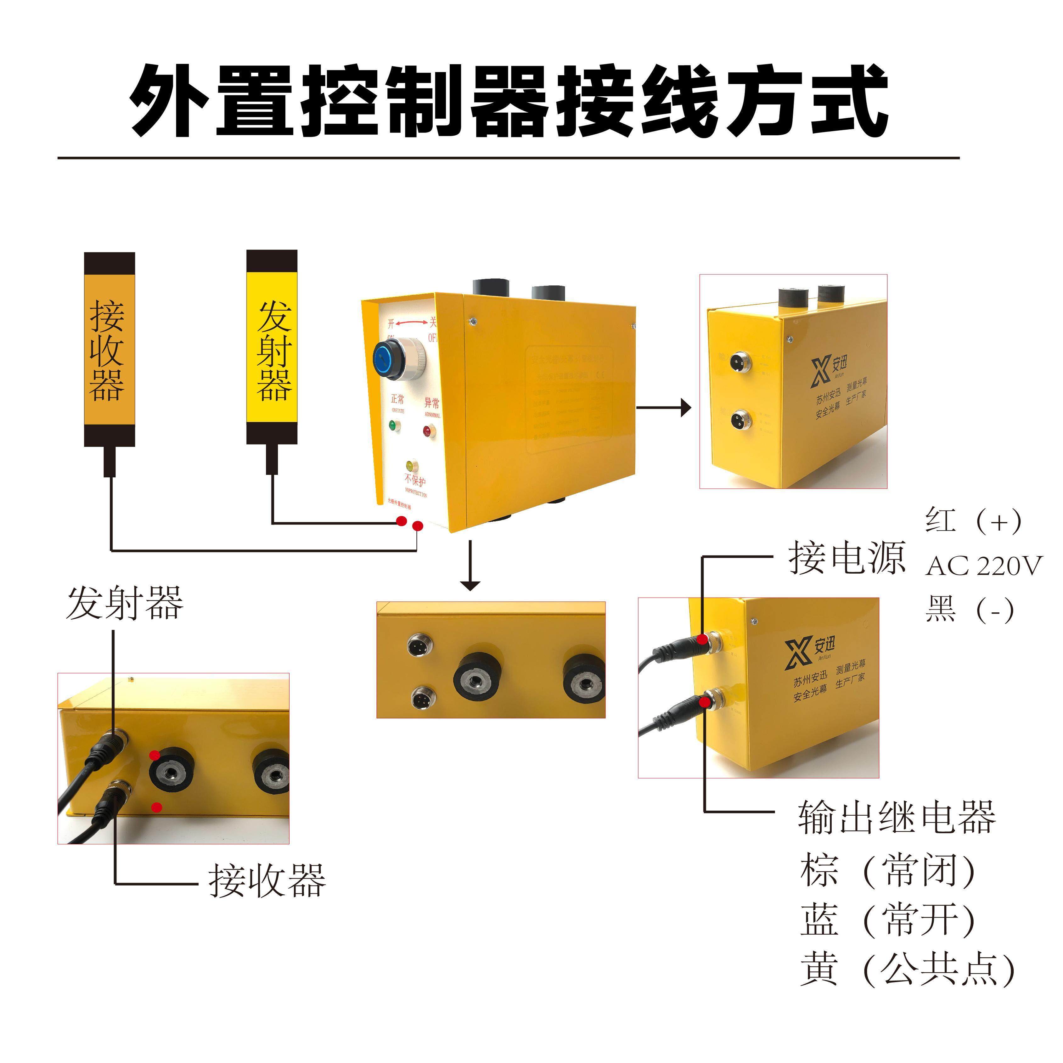 冲床专用外置控制器安全光栅光幕AC220V/380V设备液压机控制开 关