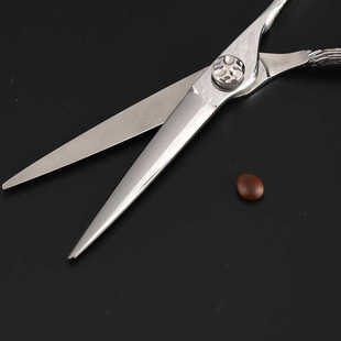 批发美发剪刀 440C钢材子平牙剪刘海剪剪子 发廊银色理发剪刀