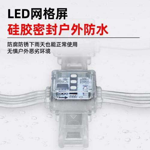 P100网格LED透明面像素屏亮化广告动画平屏室户外墙玻璃内柔性卷
