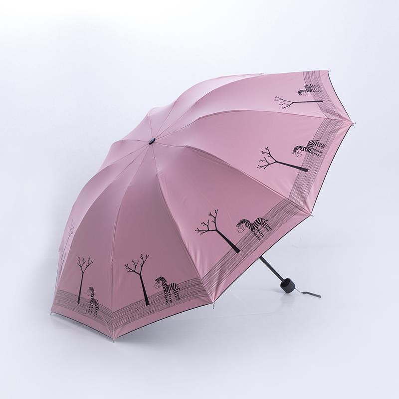 正品伞女折叠晴雨用两韩国小清雨新大号双人加固黑胶太阳伞外防紫