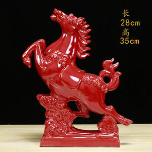 唐三彩陶瓷马礼品家居办公室客厅摆件红马玄关橱窗工艺礼品摆饰