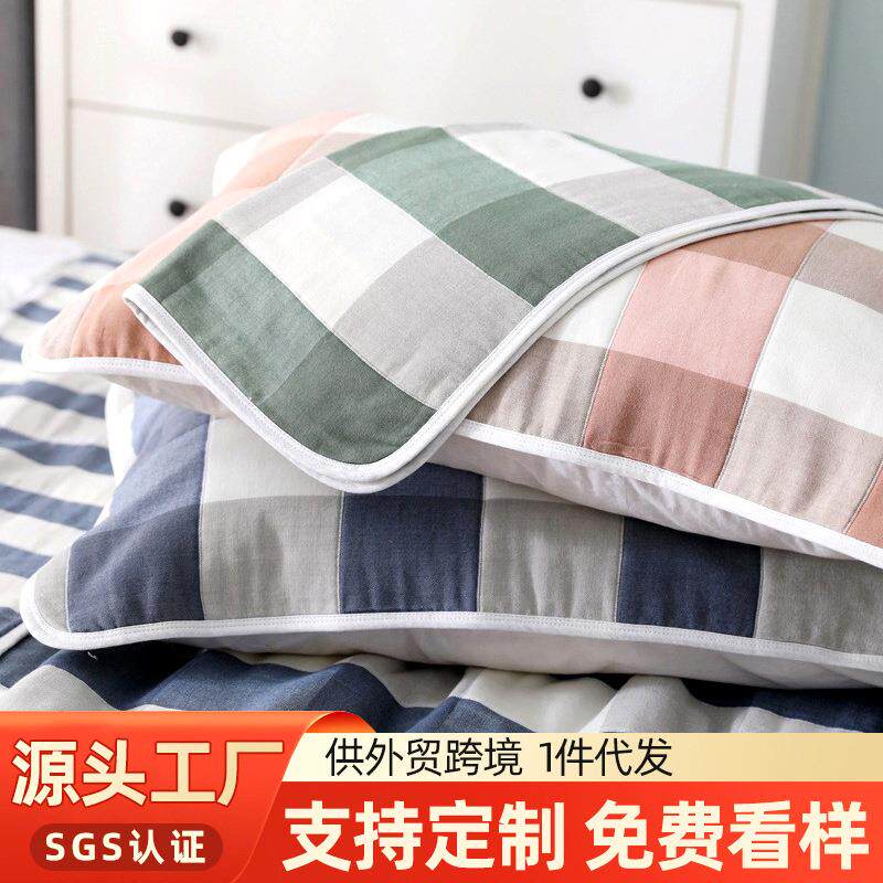枕巾六层纱布卡通舒适透气儿童枕巾四季盖巾厂家
