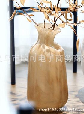 2020现简约璃花玻中古风奢家居客厅样板房装饰品摆件轻干插花花20
