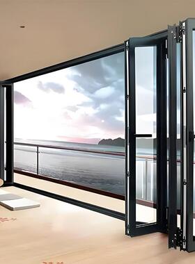 跨境铝合金重型折叠门别墅自建房阳台隔断门隔音移动户外抗台风门