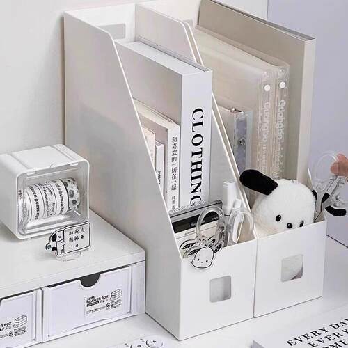 Book and Stationery Storage Organizer, Desktop Storage Box,