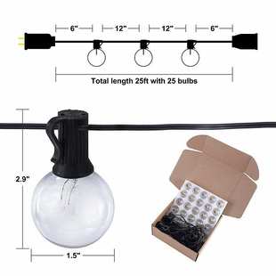 复古球泡灯串G40钨丝灯美规欧规防水圣诞装 饰庭院灯串工厂直销