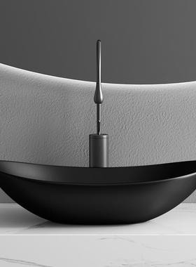 黑色元宝台上盆陶瓷洗手盆单盆卫生间家用欧式艺术盆设计感洗脸盆