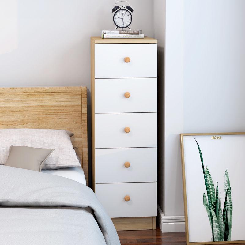 日式夹缝收纳柜20/25/30/35cm抽屉卧室置物柜简约床头超窄储物柜