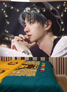 王一博明星偶像背景布海报布艺挂布宿舍床头墙布直播墙壁挂毯装饰