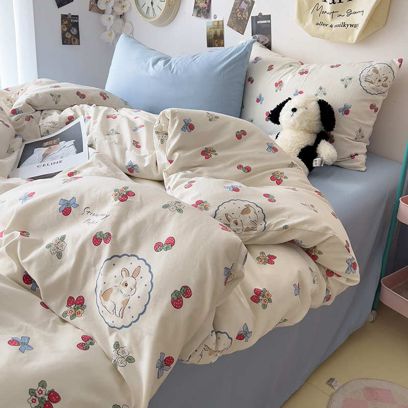 儿童宿舍棉被a套类单人卡通三件套单件水洗被罩被单150x200x230cm